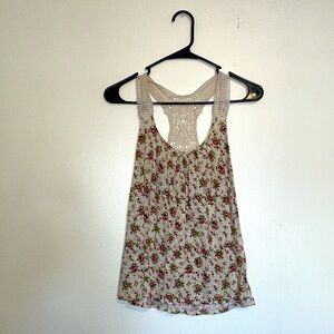 Popsy | Floral Crochet Racerback Tank Top